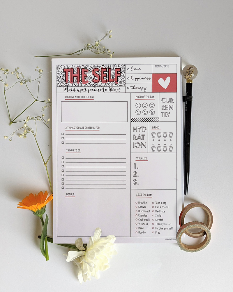 Daily self-care notepad made in Pakistan