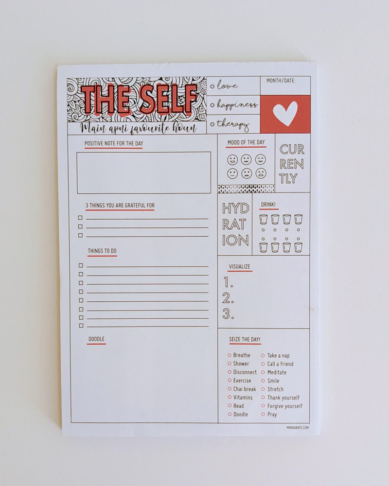 Daily self-care notepad made in Pakistan