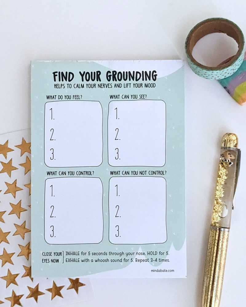 grounding anxiety notepad Pakistan