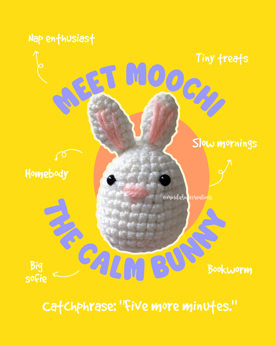 Moochi bunny beginner crochet kit from Looplets by Mindabate